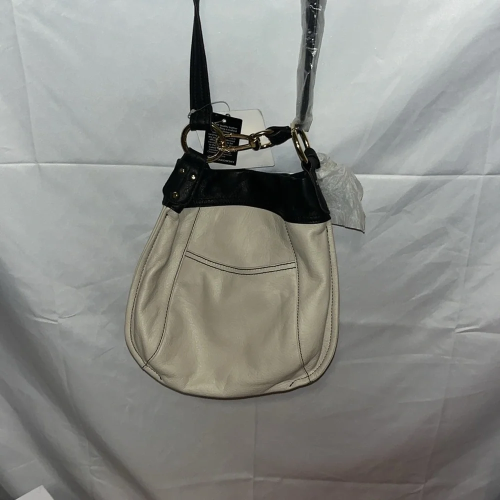 B. Makowsky, Black and Cream Crossbody, New with Tags